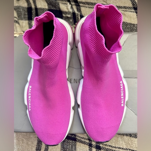 Balenciaga Womens Speed Knit Sneakers “BARBIE” Pink/White - Excellent Condition - Picture 3 of 13